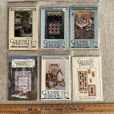 Vintage Set of 6 Country Threads Patterns New Unused Uncut - Image 1 of 4