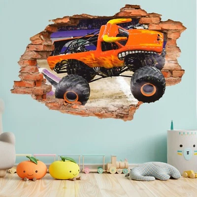 ORACAL Monster Truck Wall Decal, Big Truck Wall Sticker, Wall Decor, Bull Truck, Race