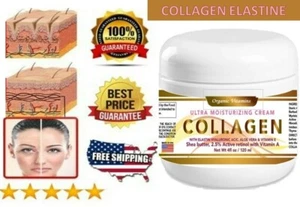 COLLAGEN & ELASTIN CREAM Smooth Supple Moisture Skin Face Anti Aging Wrinkle 4oz - Picture 1 of 12