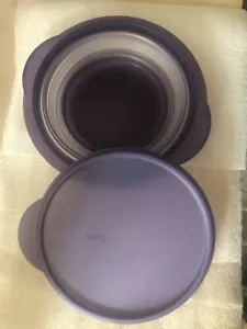 Tupperware Flat Out Purple Bowl w/ Seal Round Collapsible Container 4 Cups New - Picture 1 of 4