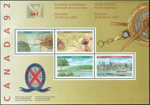 Canada sc#1407a Canada 92: World Youth Exhibition, Souvenir-Sheet, Mint-NH - Picture 1 of 4