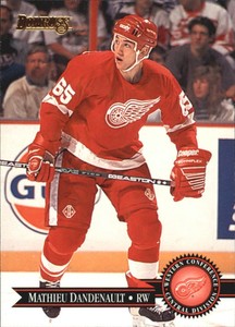 1995-96 Donruss Red Wings Hockey Card #234 Mathieu Dandenault Rookie