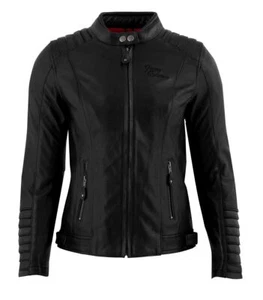 Rusty Stitches Amanda Damen Lederjacke Schwarz 42D Vintage Motorrad Jacke NEU++ - Picture 1 of 4