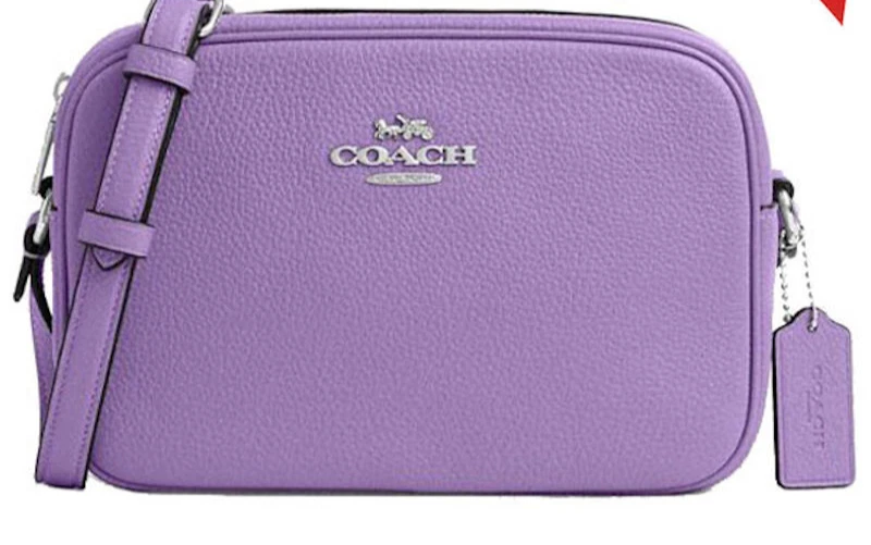 COACH CR110 Jamie Camera Crossbody Bag Refined Pebble Leather Silver/Iris