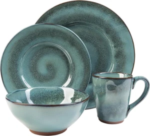 Toren 16-Piece Casual Denim Stoneware Dinnerware Set – Service for 4, Featuring - Picture 1 of 7