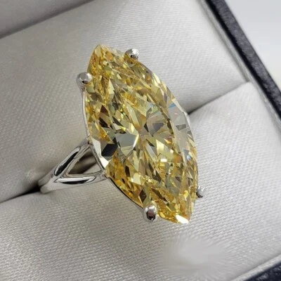 20 Ct Certified Treated Champagne Diamond Solitaire Promise Ring In 925 Silver - Image 1 of 4