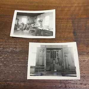 Vintage B/W Photos Young Men Woodworking And A Great Wall Tool Cabinet. - Picture 1 of 9