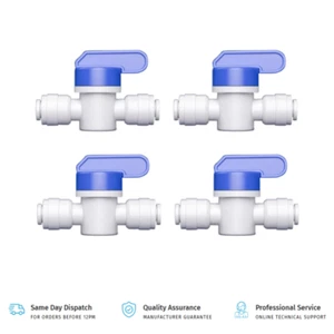 4x Shut-Off Ball Valve 1/4" Push Fit RO Water Filter for John Guest PPSV040808W - Picture 1 of 1