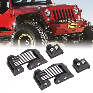 Kit de cierre de capó de motor con estilo bandera para Jeep Wrangle JK aleación de aluminio - Imagen 1 de 10