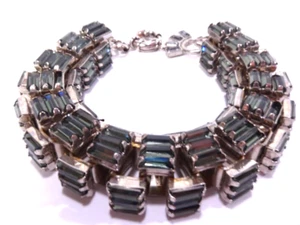 Lee Angel for Neiman Marcus Women's Ombre Baguette Box Link Bracelet NWT 289 Blu - Picture 1 of 5