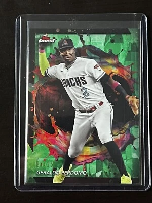 2024 Topps Finest Geraldo Perdomo #217 Rare Black Oil SP Diamondbacks /25 Green - Image 1 of 2