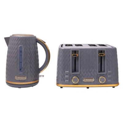 Westinghouse 1.7L Kettle & 4 Slice Toaster Pack Grey/Gold Zig Zag Pattern - image 1 of 4
