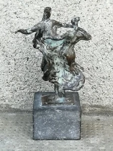 Sculpture Bronze dancer tango style lucio fontana? Danseur art déco ? Figure - Photo 1/16