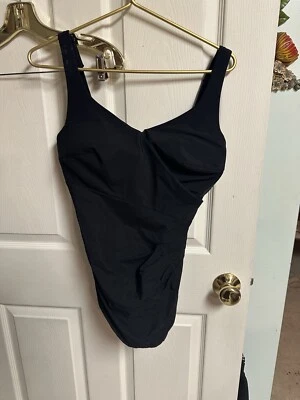 VNT 70s ROXANNE Traje de baño de una pieza negro Traje de baño Talla 16 Sujetador Copa 38 C. Unión Foto 1 de 4