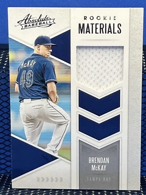 2020 Panini Absolute BRENDAN MCKAY Rookie Materials Patch Tampa Bay Rays - Image 1 of 2