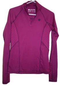 Ariat Tek 1/4 Reißverschluss Damen Langarm leichtes Shirt Logo Größe XL - Bild 1 von 3