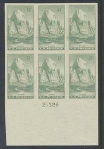 Placa del Parque Nacional Zion 763 1935 de EE. UU. # bloque en estado bastante bueno H - Imagen 1 de 1
