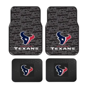 New 4pc Set NFL Houston Texans Car Truck Rubber Vinyl Floor Mats - Picture 1 of 4