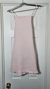 Mini Vestido Free People Iyla Calado Rosa Pálido Mediano Tirantes Espalda Abierta - Imagen 1 de 9