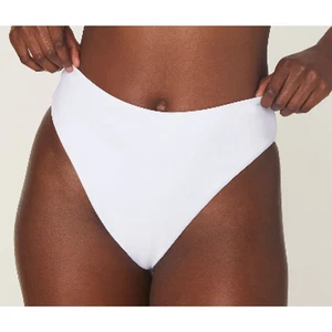 Neu mit Etikett Andie Damen The 90s High Waist Bikini Badehose glatt weiß Größe M - Bild 1 von 13