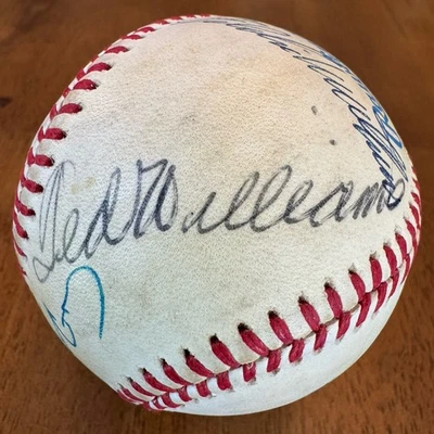 500 Home Run Club Ted Williams Willie Mays Autographed AL Baseball Ball JSA LOA - Image 1 of 4