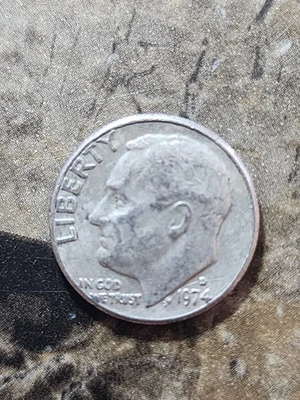 1974 d Roosevelt Dime, filled mint mark and multiple errors - Изображение 1 из 4