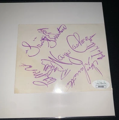 Boston Bruins Hockey Signed x7 Autograph Cut Cashman McNab Marcotte Milbury JSA - Image 1 of 4