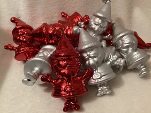 4" Weihnachtsmann scharlachroter & grauer Weihnachtsschmuck ~ bruchsicher ~ 10 ct ~ schön - Bild 1 von 11