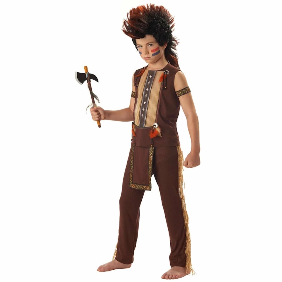 Indian Warrior Native American Western Old West Book Week Deluxe Boys Costume L - Image 1 of 1