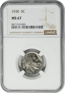 1930 Buffalo Nickel 5c MS67 NGC 950699-14 - Picture 1 of 5