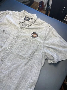 Camisa Harley Davidson Genuina Motoclothes Para Hombres Botón Delantero Gris Motociclista XL - Imagen 1 de 11