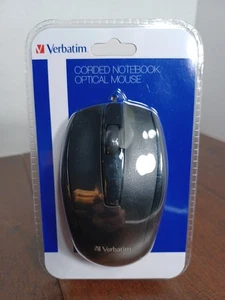 Verbatim USB Corded Optical Mouse Wired Noiseless Click Black - FREE SHIP - Picture 1 of 8