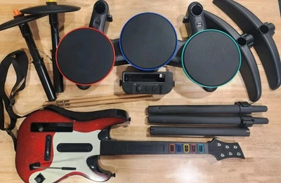 Nintendo Wii Band Hero Drum Set Activision 95521808 w/ Guitar, Sticks No Pedal  - Image 1 of 4