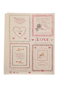 Susan Branch Sheets LOVE Valentine's Day Vintage Scrapbook Hearts - Picture 1 of 1