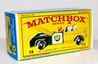 Matchbox Lesley No 13 Dodge Wreck Truck Yellow Cab Empty Repro E Style Box