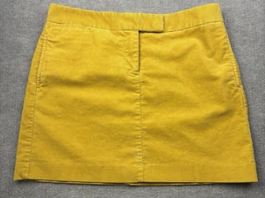 J. Crew Skirt Size 8 Zipper Front Corduroy Gold Mustard Mini Short Preppy - Picture 1 of 8