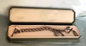 New Juicy Couture Charm Starter Rose Gold Bracelet Pave' Heart - Picture 1 of 6