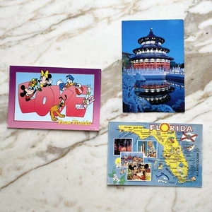 Lot of 3 Vintage 1990s Postcards - Disney World Orlando Florida FL POSTED & USED - Picture 1 of 1