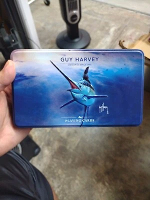 Juego de regalo de cartas y dados Guy Harvey viene con lata nueva caja abierta  Foto 1 de 4