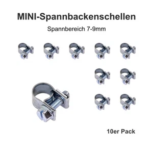 10er Pack - Schlauchklemmen 7-9 mm Spannbereich, 9 mm Breite, W1 Stahl verzinkt - Bild 1 von 1