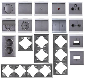 KOPP Malta anthrazit Wechselschalter Steckdose Dimmer Kontroll Schalter Taster  - Bild 1 von 23