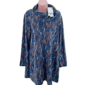 Lily and Me Tunic Wingleigh Etching, Cowl Neck, Size UK 16, Blue, RRP £50 - Picture 1 of 17