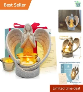 6" Resin Angel Tealight Holder – Meaningful Sympathy Gift for Grieving Friends - Picture 1 of 12