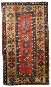 Alfombra antiguo Caucásico Kazak hecho a mano 106cm x 186cm 1880s - 1B760 - Picture 1 of 12