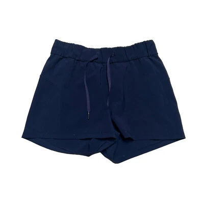 Pantalones Cortos Lululemon Licencia para Entrenar Mujer 4 Azul Marino 3" Cordón Exterior Foto 1 de 4
