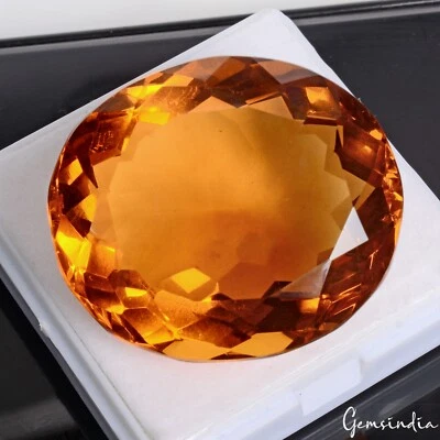 Hydrothermal Premium Lab Created Oval Tourmaline Orange Loose Gemstone~165.10 Ct - Image 1 of 4