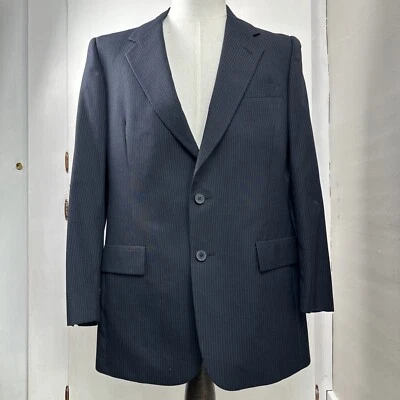 Blazer Christian Dior Monsieur Hombre 40R Azul Rayas Pecho Único Hecho en EE. UU. Foto 1 de 4