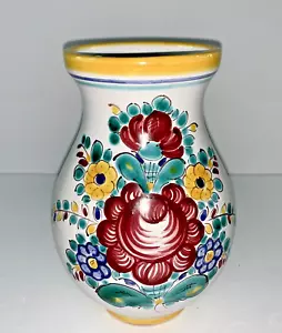 Jarra floral de cerámica pintada a mano con mango - Imagen 1 de 9