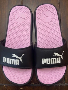 Puma Sandals Cool Cat Womens Slides Pink Black Adjustable Size 8 - Picture 1 of 2