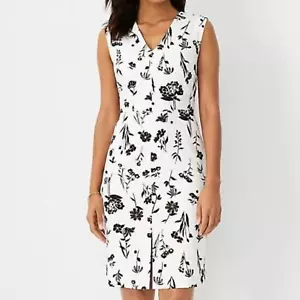 Ann Taylor Floral Double V Sheath Dress Size 0P - Picture 1 of 9